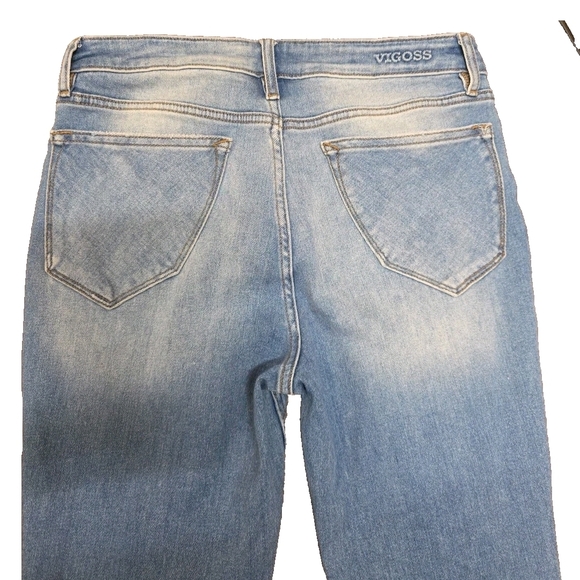 Vigoss Thompson Tomboy Jeans Women 29 Blue Skinny Leg Stretch Denim Light Wash - Picture 3 of 6